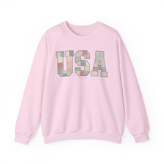 USA Patchwork Adult Sweatshirt