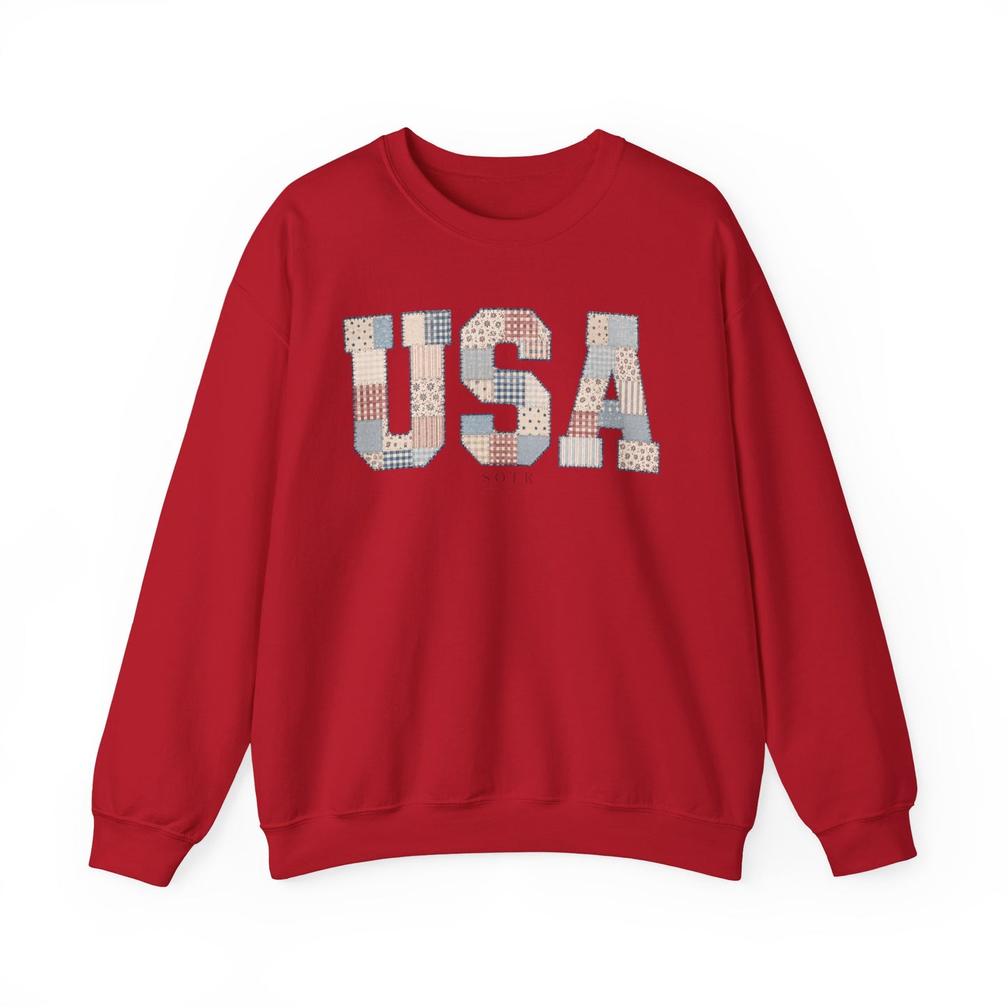 USA Patchwork Adult Sweatshirt