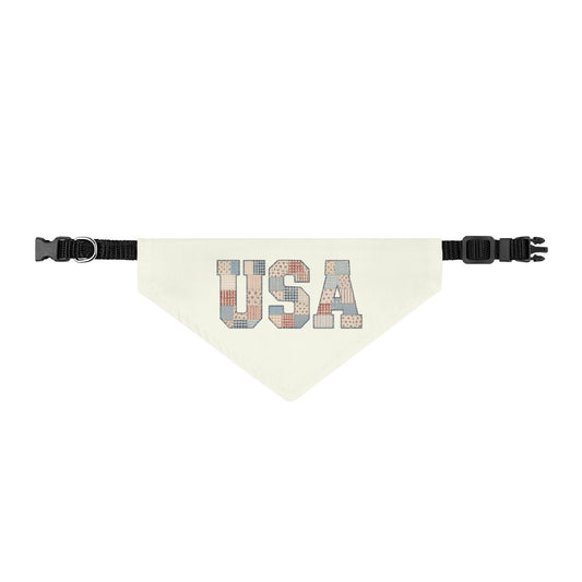 USA Patchwork Clip On Pet Bandana
