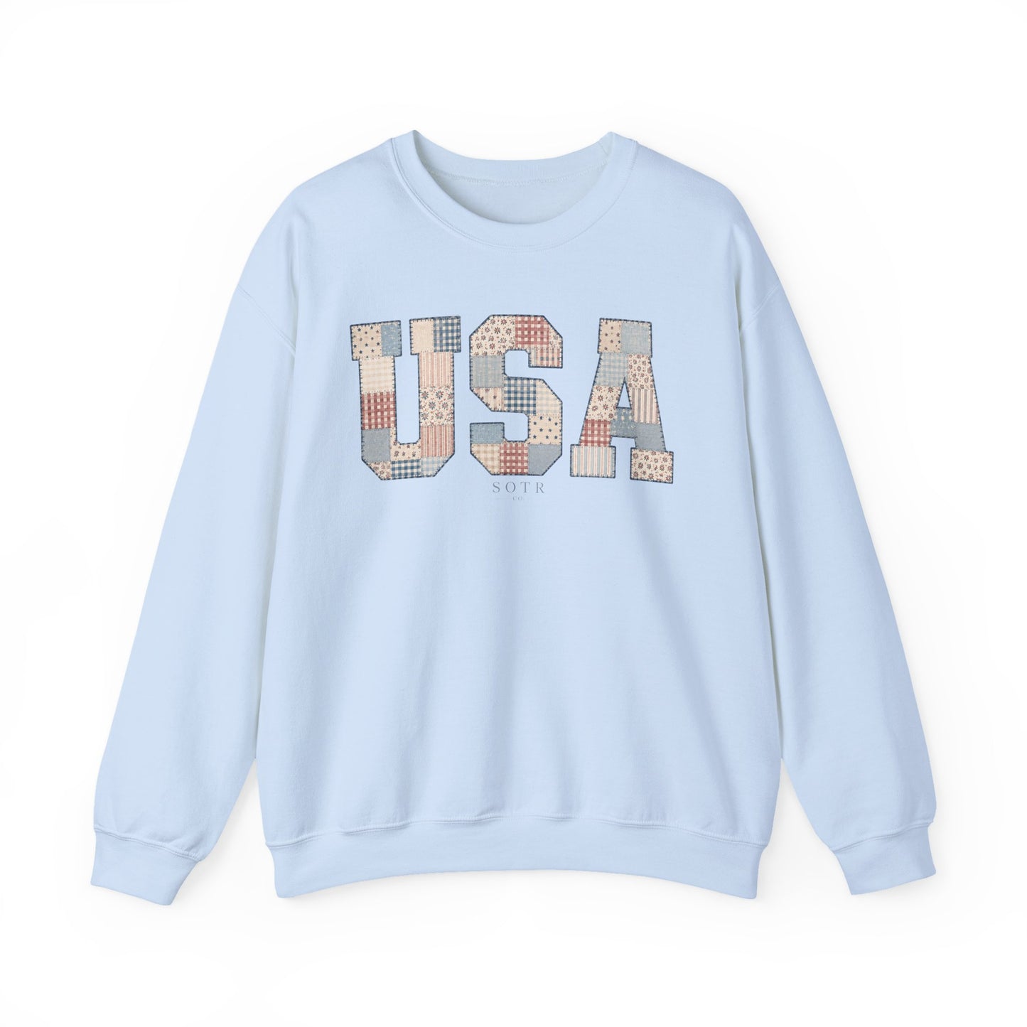 USA Patchwork Adult Sweatshirt